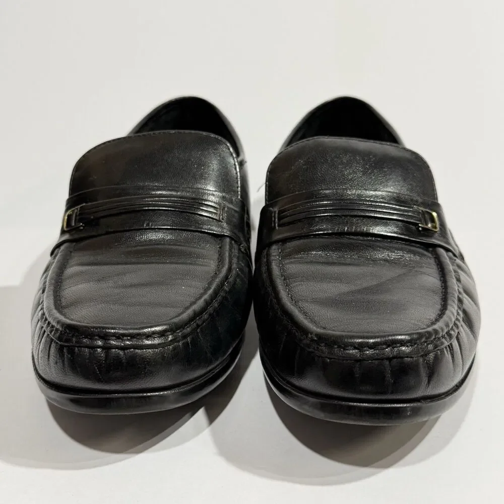 Bostonian Men's Prescott Slip-on Black Leather Loafers size 10 D